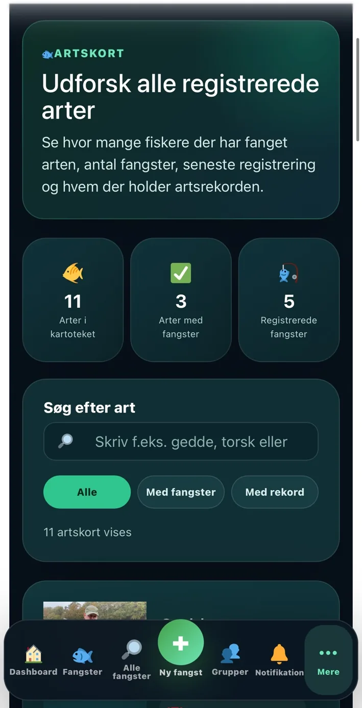 Artskort i Fangstportalen